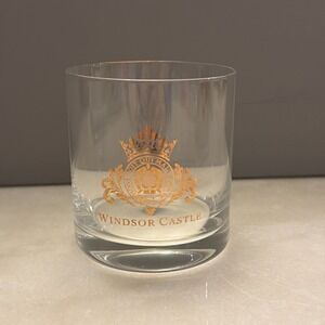 Windsor Castle Royal Collection Souvenir Rocks Glass w/ Gold Painted Accents